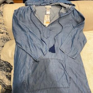 NWT Tommy Bahama Chambray popover hoodie